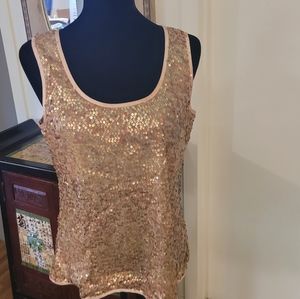 Chico sequin peach tank size m